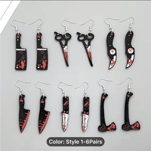 Six pairs of Halloween earrings